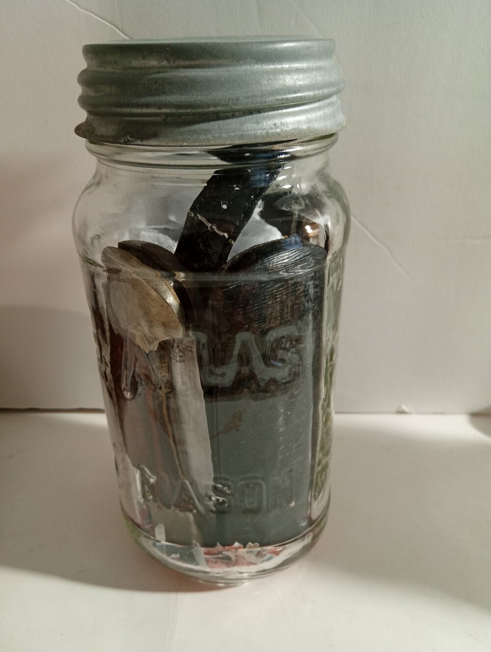 Vintage Atlas Jar With Vintage Items